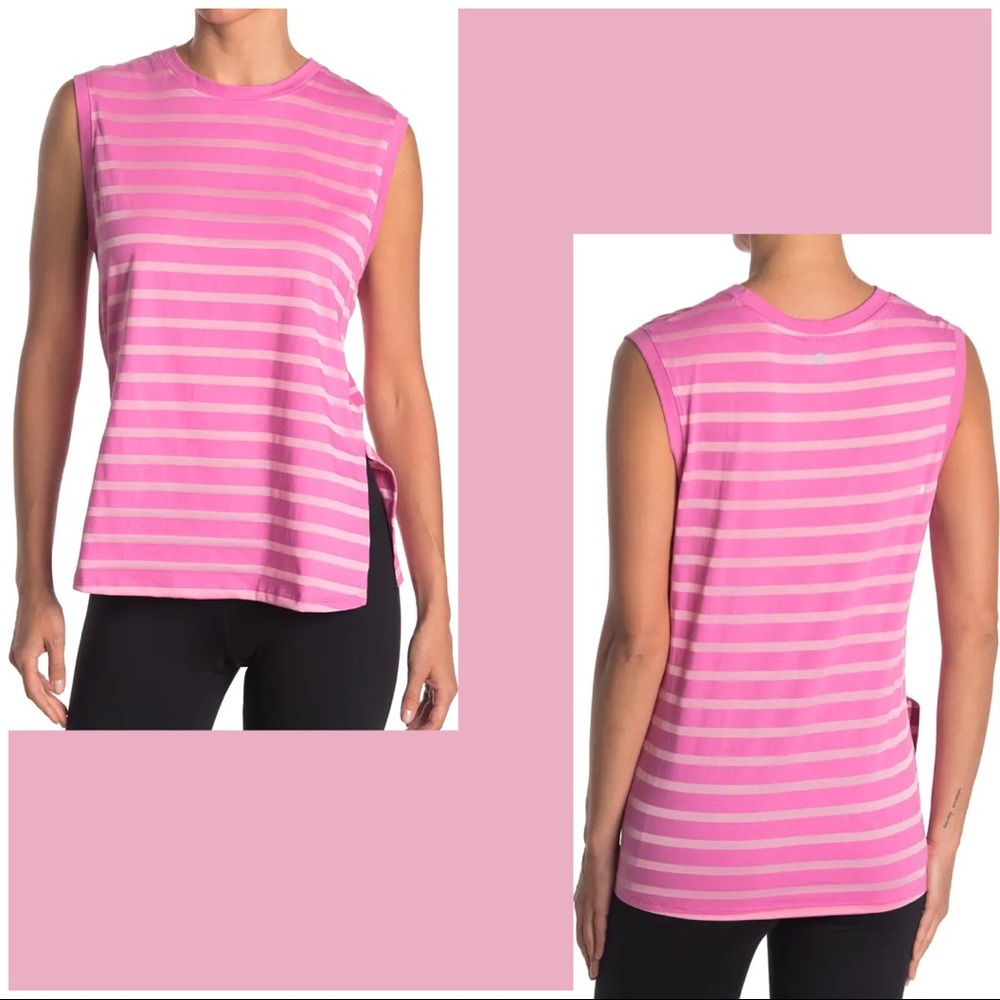 🛑CLEARANCE‼️ 🆕 Z BY ZELLA pink Shadow Striped Print Tank Top size medium